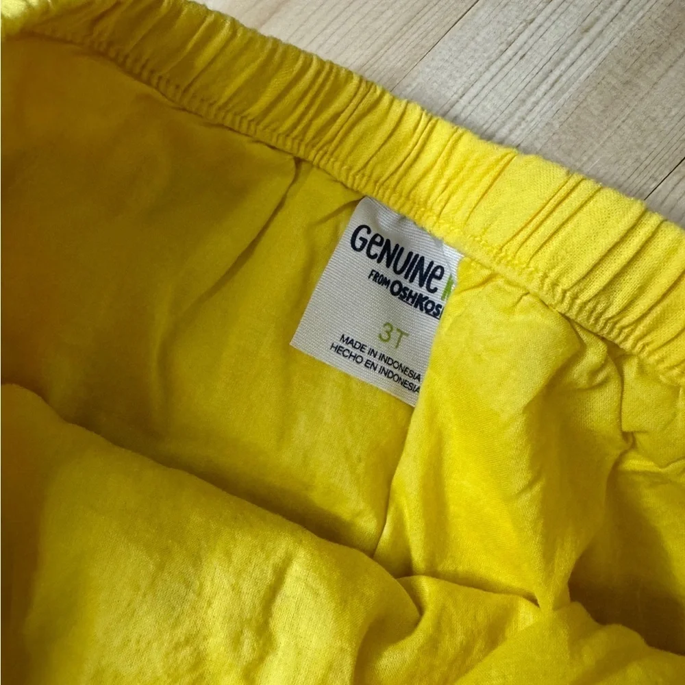 OshKosh B’gosh Yellow Button Front Skirt 3T Girls Bright Summer Pocket Skirt